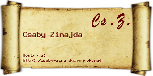 Csaby Zinajda névjegykártya